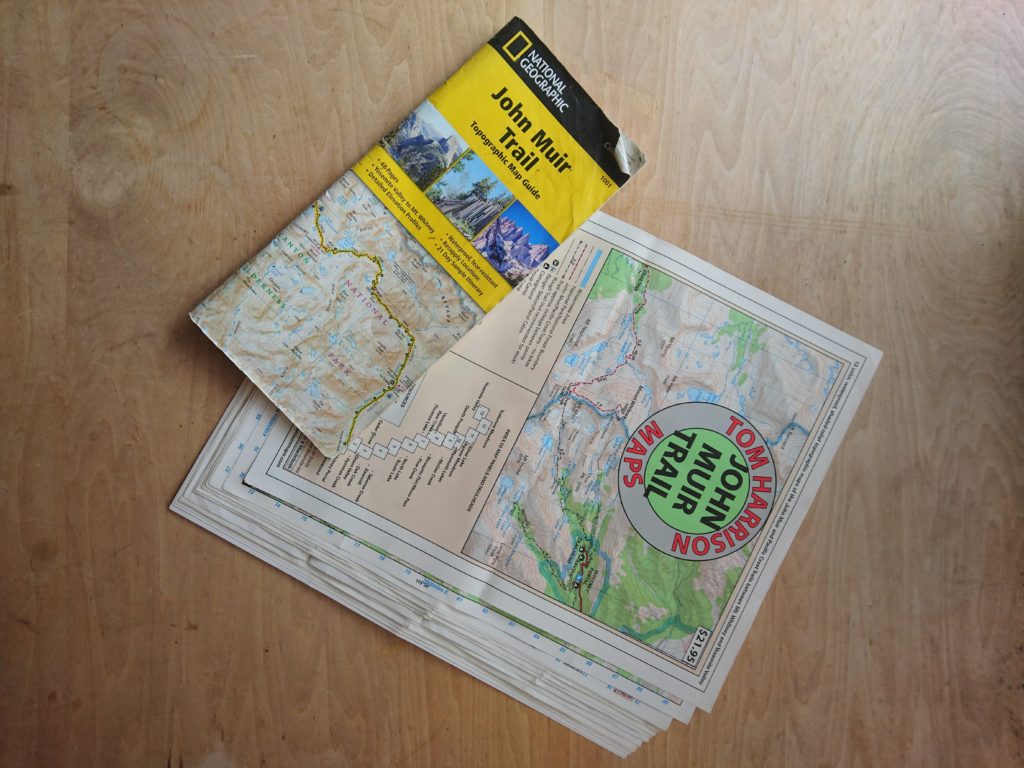 ジョンミューアトレイルの地図(紙の地図)